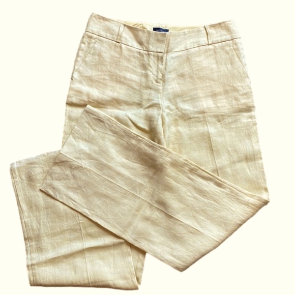 The Limited Pale Yellow Linen Trousers - Picture 1 of 6